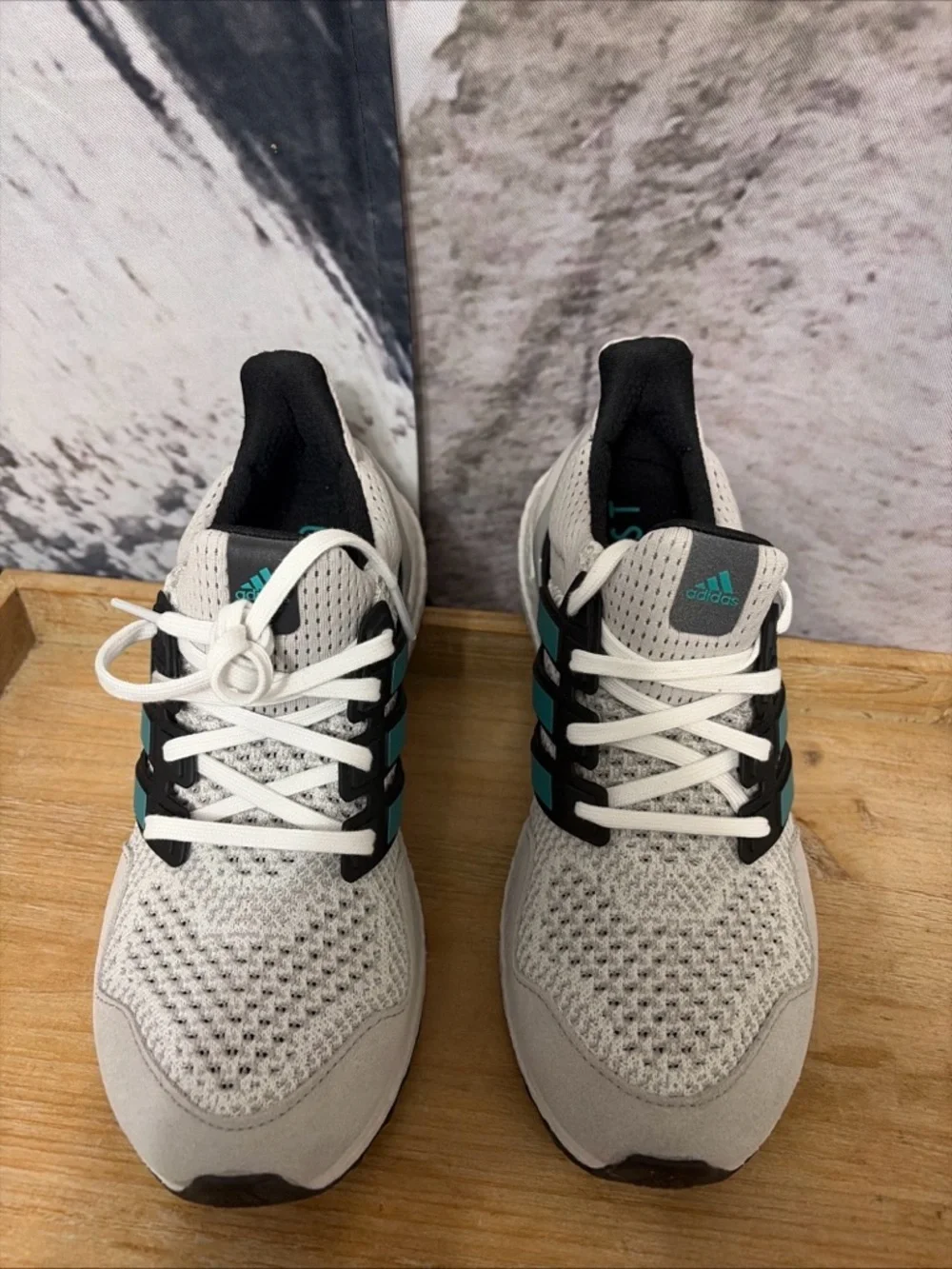 Adidas Ultraboost 1.0 Sneakers In White/Teal/Gray - Men's Size US 8 (JQ0823)